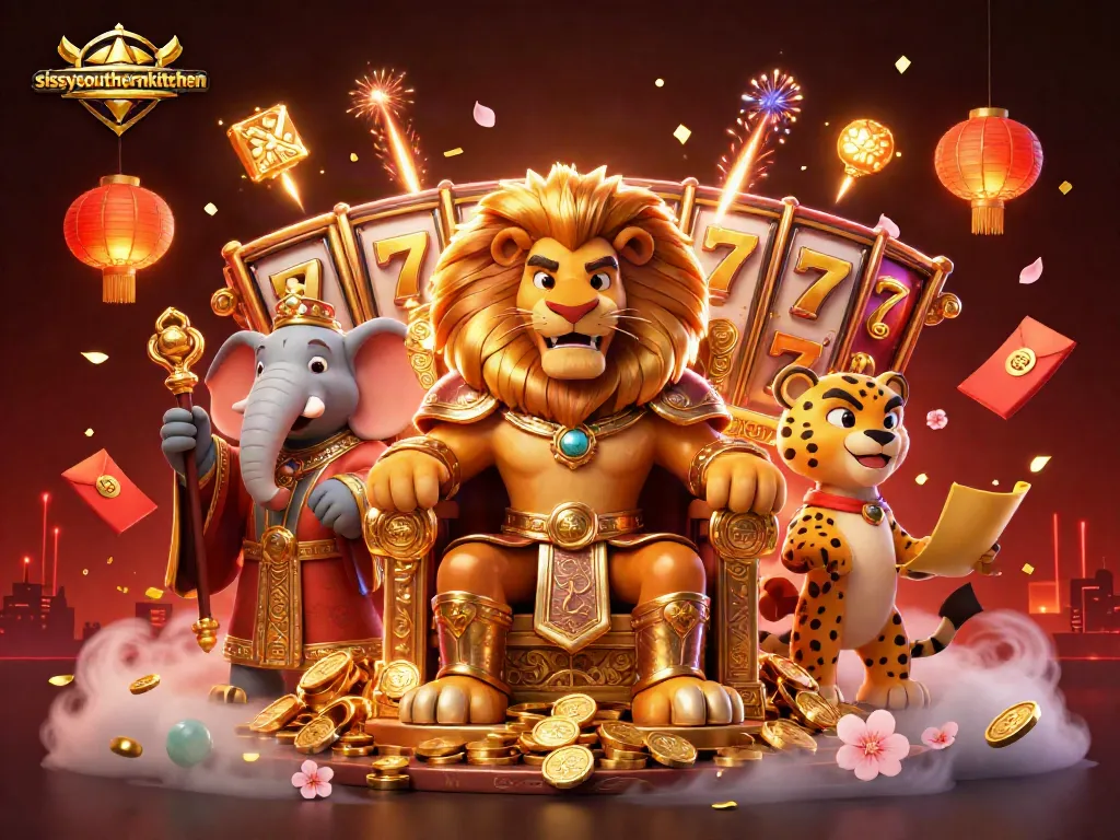 Sissy's Southern Kitchen offers a vibrant casino scene with slot machines and lucky 7s in play.